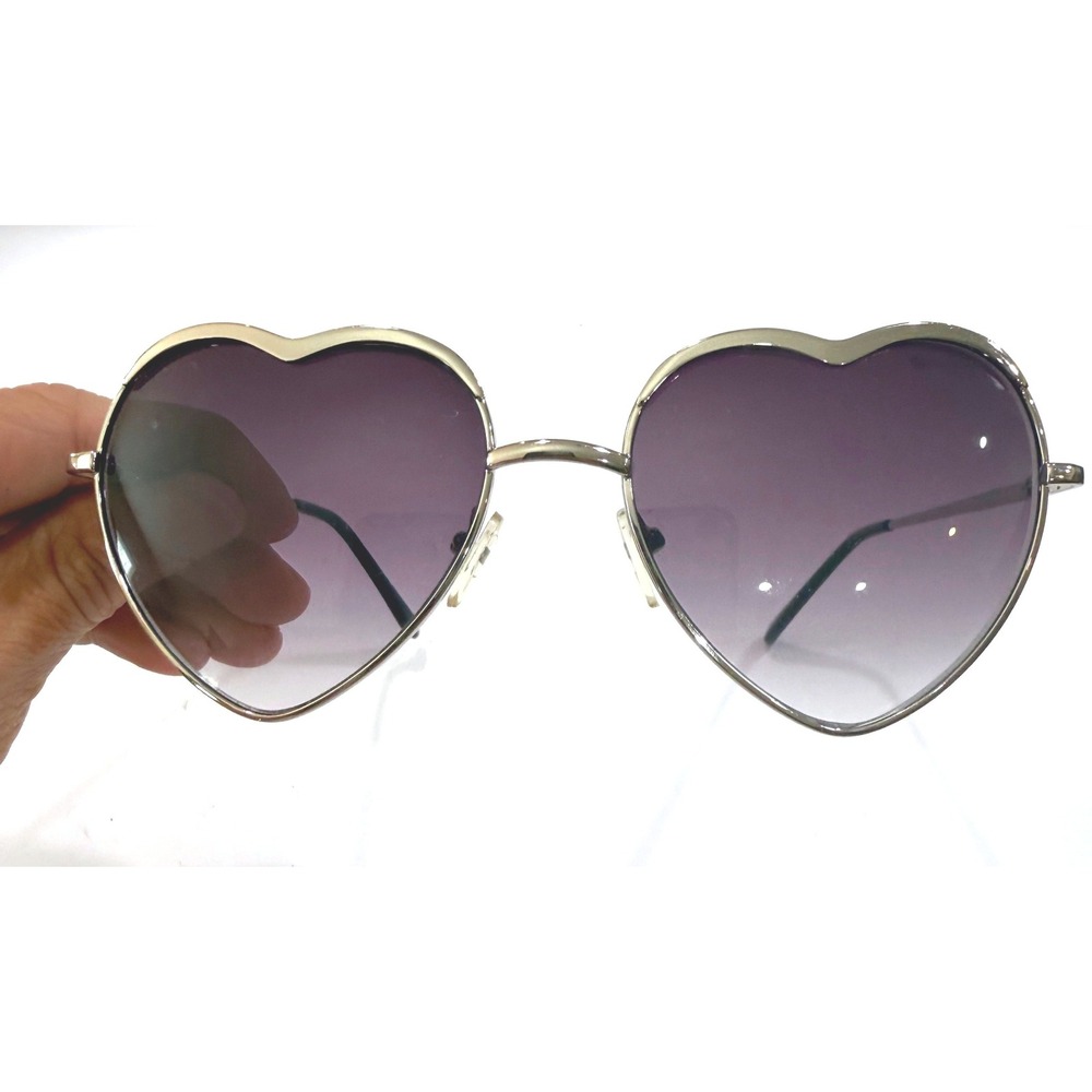 AJ Morgan Heart Shaped Sunglasses Gold Purple Gradient Lens Retro Novelty